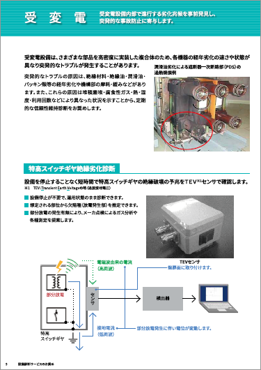 設備診断サービスのお奨め「受変電設備診断サービス」（抜粋）