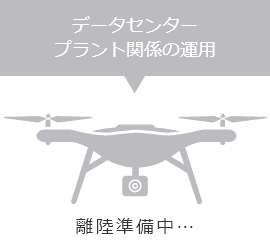 データセンタープラント関係の運用　離陸準備中