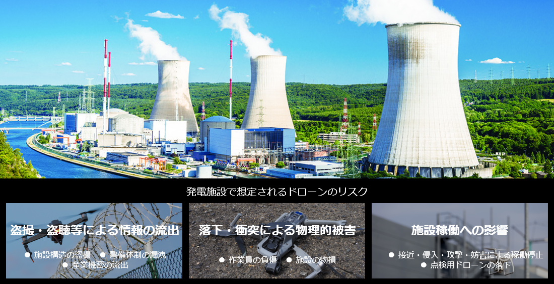発電施設で想定されるドローンのリスク