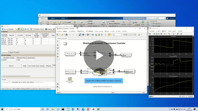 2台のSimulink とモデルをつなぐ動画イメージ