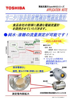 LF511/LF541 サニタリ用非接液 電極形電磁流量計 導入事例（食品会社）