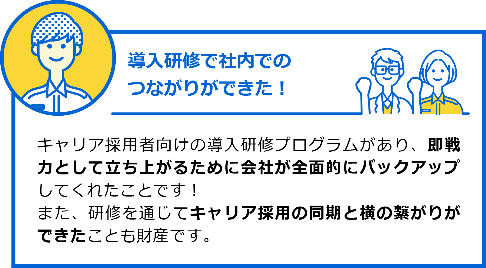 導入研修で社内でのつながりができた！