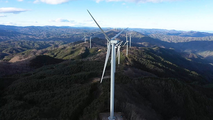 カーボンニュートラルの実現に貢献する陸上風力発電所