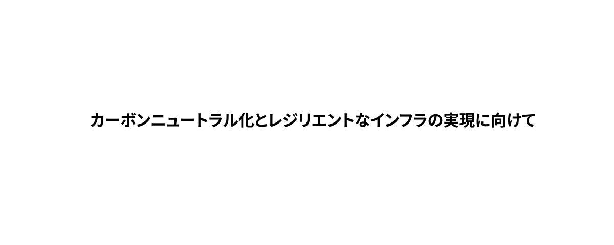 カーボンニュートラル化とレジリエントなインフラの実現に向けて