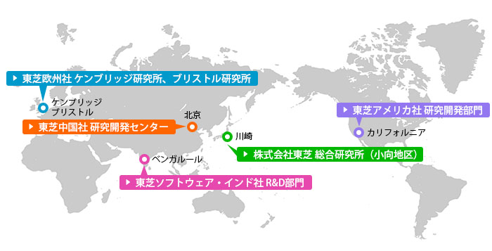 研究開発拠点の世界地図