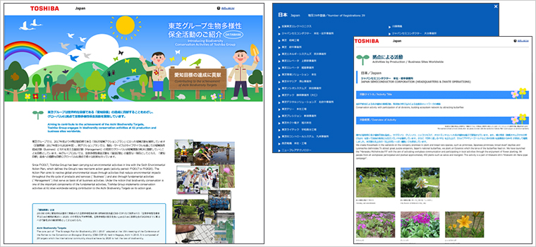 [Image] Toshiba Group Biodiversity Conservation Activity Database