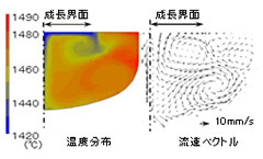 図1 融液熱流動解析