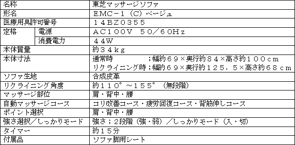 新製品の主な仕様