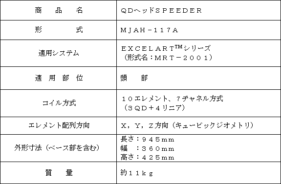 新製品の主な仕様