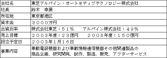 新会社の概要
