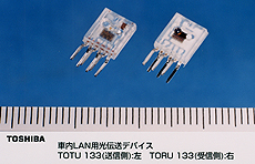 車内ＬＡＮ用光伝送デバイス 「ＴＯＴＵ１３３（送信側）：左／ＴＯＲＵ１３３（受信側）：右」