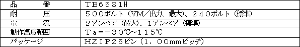 新製品の主な仕様