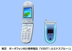 東芝 ボーダフォン向け携帯電話「V302T(ルミナスブルー)」