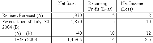 2. Non-consolidated forecast 
