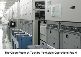 The Clean Room at Toshiba Yokkaichi Operations Fab 4