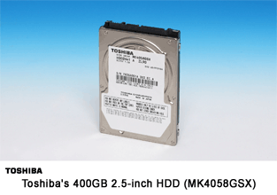 Toshiba's 400GB 2.5-inch HDD (MK4058GSX)