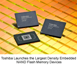 Toshiba Launches the Largest Density Embedded NAND Flash Memory Devices