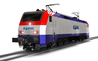An image of one of the 8300 series electric locomotives that will be delivered to Korea Railroad Corporation, for which Toshiba will supply key electrical equipment An image of one of the 8300 series electric locomotives that will be delivered to Korea Railroad Corporation, for which Toshiba will supply key electrical equipment