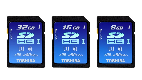 Image of 32GB, 16GB, 8GB SDHC UHS-I memory cards