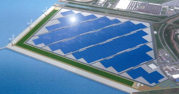 太陽光発電所・風力発電所の完成予想図