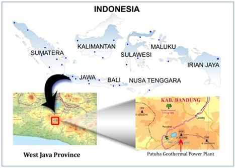 インドネシア地熱発電所所在地
