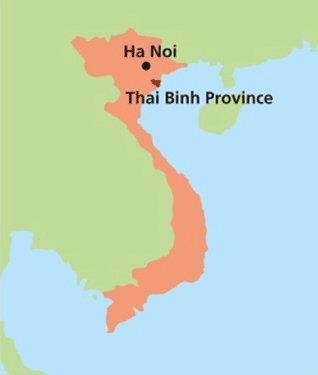 Location of Thai Binh province in Vietnam