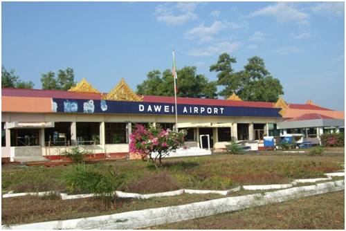 Exterior view of Dawei Airport (one of the airports scheduled for installation of an air traffic control system)