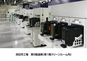 四日市工場第5製造棟(第1期クリーンルーム内)の写真 四日市工場第5製造棟(第1期クリーンルーム内)の写真