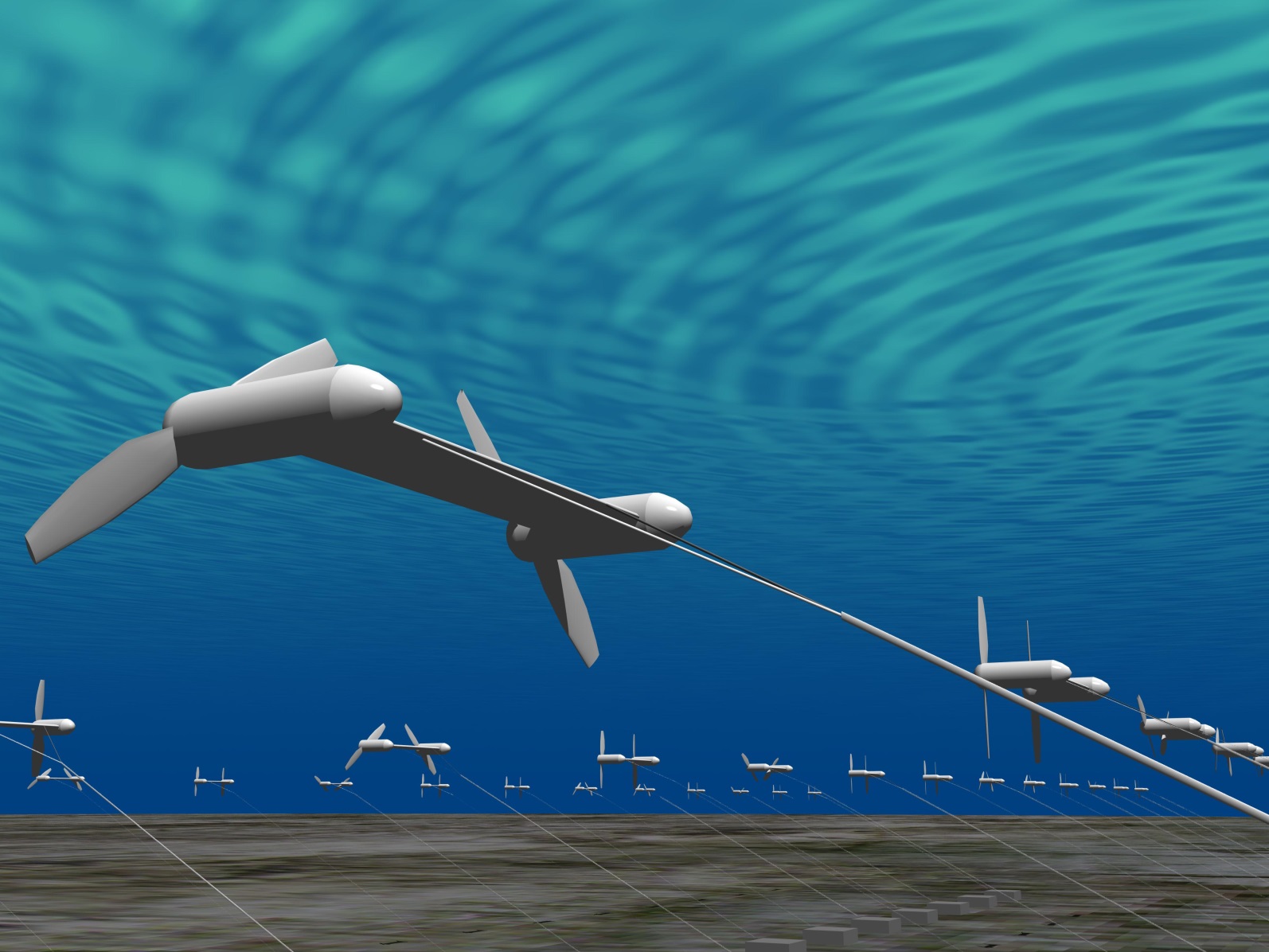 Figure 1 Underwater Floating Type Ocean Current Turbine System