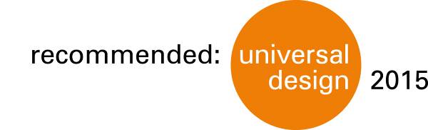 Label of “recommended: UNIVERSAL DESIGN”