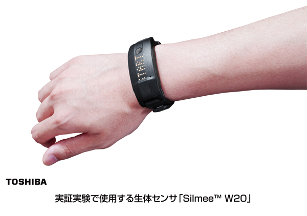 実証実験で使用する生体センサ「Silmee W20」