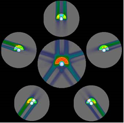 Example of irradiation using a rotating gantry for heavy-ion radiotherapy