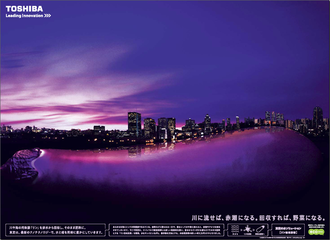 ビジネス広告大賞（グランプリ）受賞新聞広告「リン回収技術（水ソリューション）」シリーズ（なす）の写真
