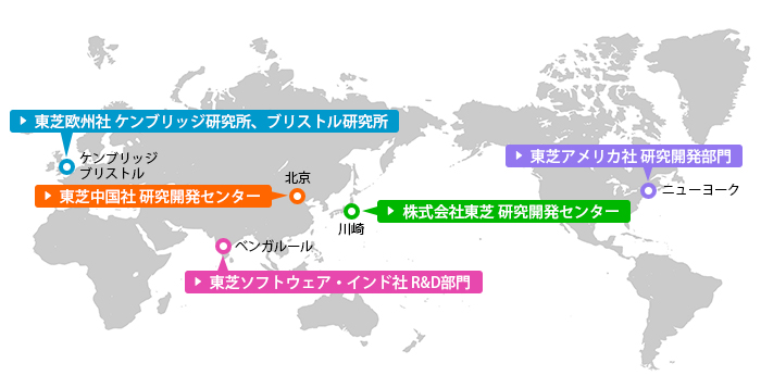 研究開発拠点の世界地図