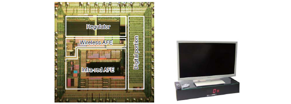 ecochip™ low-power receiver chip(left) REGZA 32BE3 equipped with ecochip™ (right)