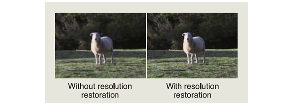 Result of processing by resolution restoration technology