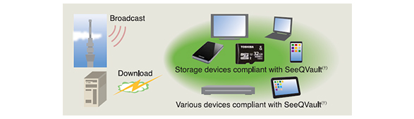 Storage and other devices compliant with SeeQVault(✝) content protection standards