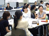 Group work at the career training for young female employees