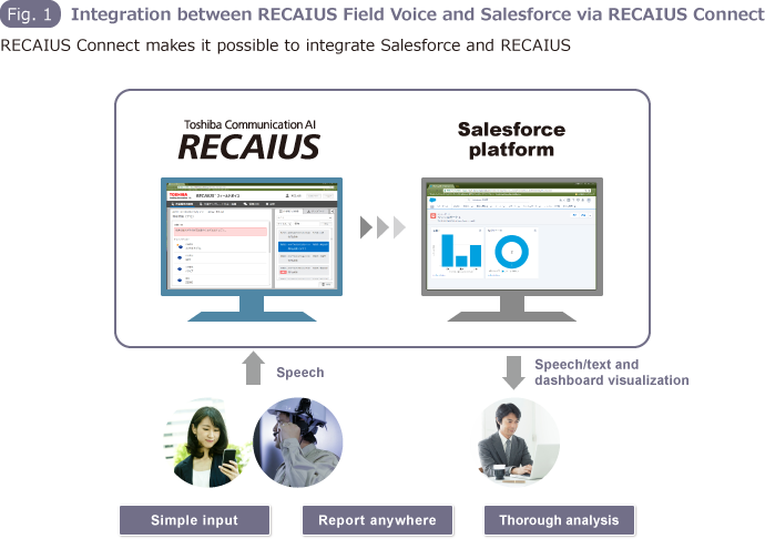 Fig. 1 Integration between RECAIUS Field Voice and Salesforce via RECAIUS Connect
