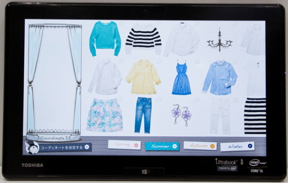 タブレットを使ったコーディネート画面のイメージ