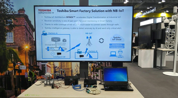 ファーウェイのNB-IoT対応チップセットを搭載したIoTゲートウェイと東芝IoTアーキテクチャー「SPINEX™」を披露