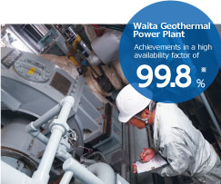Waita Geothermal Power Plant with an exceptionally high availability factor