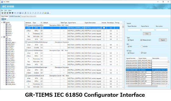 GR-TIEMS IEC 61850 Configurator Interface