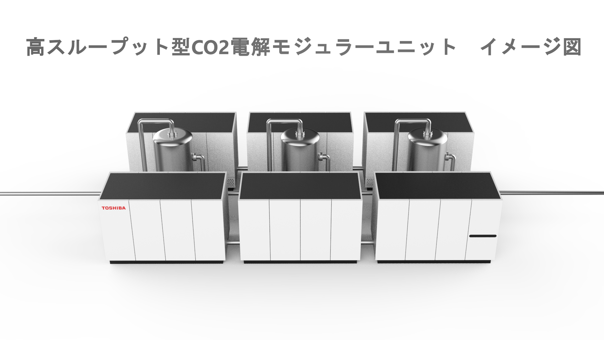 高スループット型CO2電解モジュラーユニットイメージ図