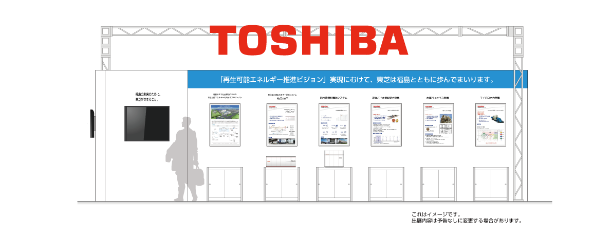 ふくしま復興再生可能エネルギー産業フェア2017 東芝ブース立面図