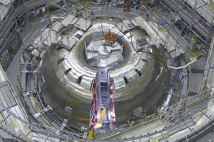 On-site assembly of a vacuum vessel using a 3D laser measurement system (340°)