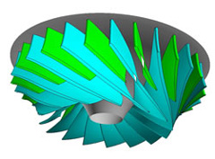 Schematic diagram of a splitter runner (used for a Francis turbine)