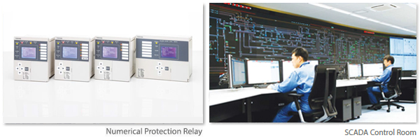 Numerical Protector Relay and SCADA Control Room