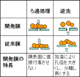 表1 浄水場向け機能性中空糸膜の特長