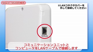 コミュニケーションユニットとパソコンをLANケーブルで接続し、WEBブラウザのアドレスバーに以下の後レスを入力します。